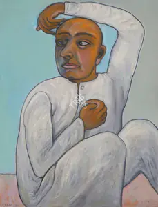 Chowdhury, Jogen (Artist). Man in Kurta Pyjama, 1990 | Painting