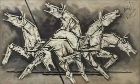 Husain, M.F. (Artist). Horses Series, n.d. | Painting