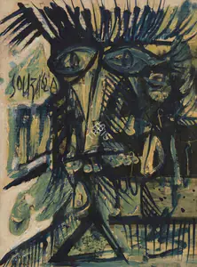 Souza, F.N. (Artist). Untitled (Head), 1962 | Painting