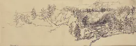 Padamsee, Akbar (Artist). Landscape, 1968 | Drawing