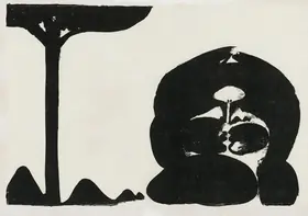 Sheikh, G.M. (Artist). Untitled (Tree and Woman), circa late 1960s | Graphic Art