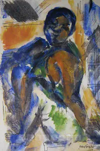 Baij, Ramkinkar (Artist). Santhal Lady, n.d. | Painting