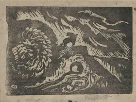 Baij, Ramkinkar (Artist). The Storm, mid 1940s | Graphic Art