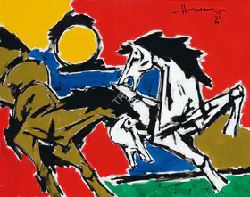 Husain, M.F. (Artist). Untitled (Horses), 2007 | Painting