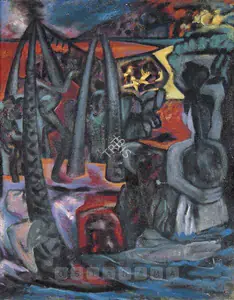 Nair, Surendran (Artist). Visarjan, 1990 | Painting