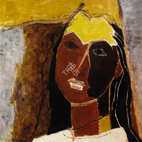 Husain, M.F. (Artist). Untitled (Portrait Of Sonali Dasgupta, Wife Of Roberto Rossellini), 1959 | Painting