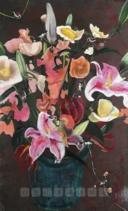 Upadhyay, Hema (Artist). Bleeding Hearts, 2005 | Painting