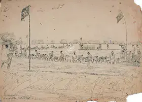 Hore, Somnath (Artist). Workers in the Field, 1946 | Drawing