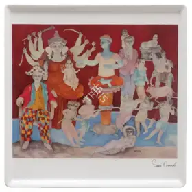 Burman, Sakti (Artist). White Porcelain Plate, 2016 | Painting
