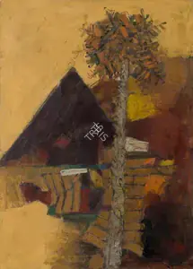 Husain, M.F. (Artist). Landscape of a Triangle, 1970 | Painting