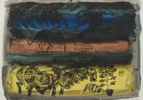 Husain, M.F. (Artist). Untitled (Bull, Tehran Series), 1972 | Painting