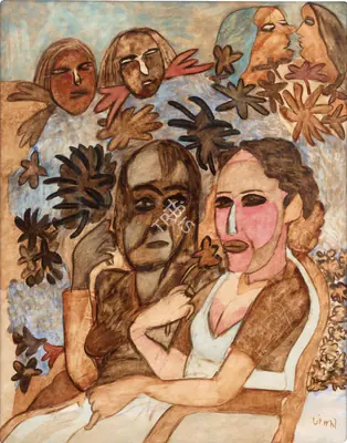 Subramanyan, K.G. (Artist). Women in park, 1992 | Painting
