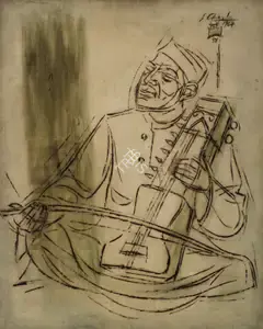 Chavda, Shiavax (Artist). Khan Shaheb Gulam Sabir Khan, 1964 | Painting