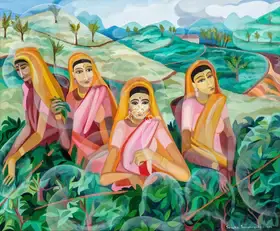 Senanayake, Senaka (Artist). Untitled (Tea Pickers), 1988 | Painting