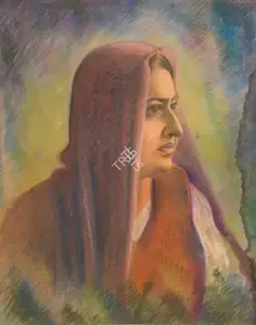 Sadequain (Artist). Sahib Khatoon, early 1950s | Painting