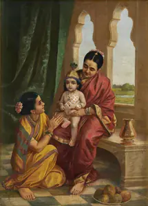 Varma, Raja Ravi (Artist). Yashoda Krishna, n.d. | Painting
