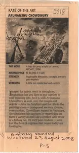 Chowdhury, Arunanshu (Reporter). Rate of The Art, 23 August 2008 | Newspaper Clipping | 00856235