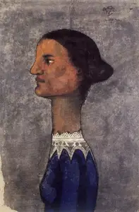 Pyne, Kartick Chandra (Artist). Woman With A Long Neck, n.d. | Painting