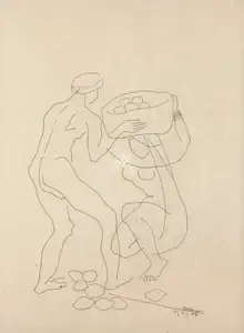 Hebbar, K.K. (Artist). Untitled, 1987 | Drawing