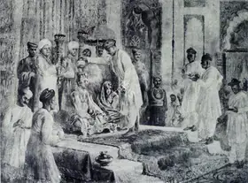 Achrekar, M.R. (Artist). Coronation of Maharaja of Baroda, n.d. | Painting