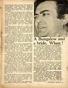 Mohan, Devendra (Interviewer). A Bungalow and a bride. When?. In <i>Sunday.</i> 3(51). 14 March 1976 | Conversation | 00802385