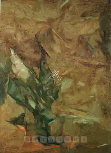 Ramkumar Artist Falling Bird Oil on canvas 1968 Painting 00880073