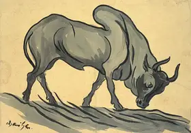Sen, Abani (Artist). Ox, n.d. | Painting
