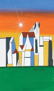 Souza, F.N. (Artist). Cityscape, 1965 | Painting