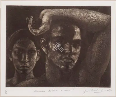 Sud, Anupam (Artist). Woman Behind a Man, 2007 | Graphic Art