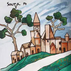 Souza, F.N. (Artist). Landscape with Church, 1994 | Painting