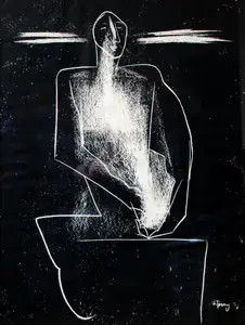 Das, Jatin (Artist). Figure in Contemplation, 1976 | Print