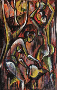 Senanayake, Senaka (Artist). Women at the Well, circa 1960s | Painting