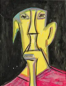 Souza, F.N. (Artist). Untitled (Head), 1957 | Painting