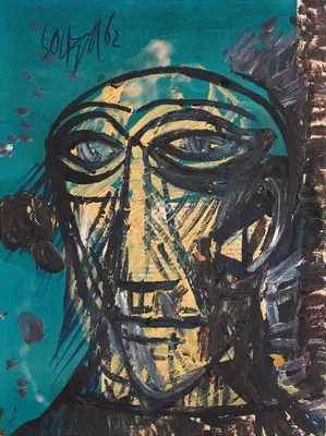 Souza, F.N. (Artist). Untitled (Portrait), 1962 | Painting