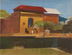 Solegaonkar, Govind Madhav (Artist). Untitled (Village Scene), n.d. | Painting