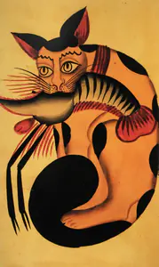 Kalighat School (Artist). Cat and Lobster, early 20th century | Painting