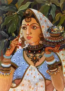 Prakash, Surya (Artist). To The Temple, n.d. | Painting