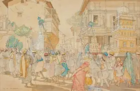 Taskar, L.N. (Artist). Procession, n.d. | Painting