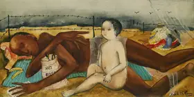 Menon, Anjolie Ela (Artist). Pavement Dwellers, 2004 | Painting