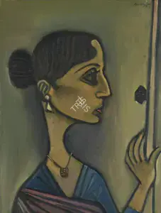 Sen, Paritosh (Artist). Portrait of the artist's wife (Jayasree Sen), 1958 | Painting