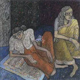 Chowdhury, Jogen (Artist). Two Women, 1994 | Drawing