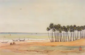 Dugar, Indra (Artist). Seascape, 1964 | Drawing