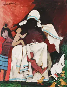Husain, M.F. (Artist). Mother Teresa, n.d. | Painting