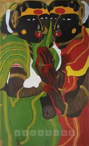 Vaikuntam, Thota (Artist). Sisters, n.d. | Painting