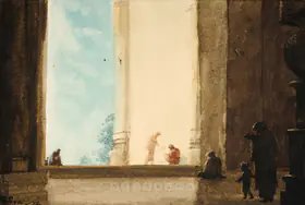 Sen, Bireshwar (Artist). The Temple Gate, 1972 | Painting