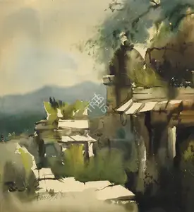 Maity, Paresh (Artist). Temple, 1992 | Painting