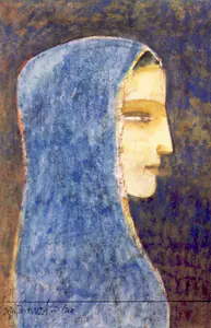 Pyne, Ganesh (Artist). Lady in Blue, n.d. | Painting