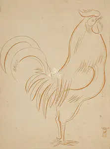 Chavda, Shiavax (Artist). Rooster, 1953 | Painting