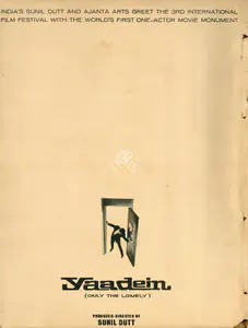 Dutt, Sunil (Producer), Yaadein, 1964 | Advertisement