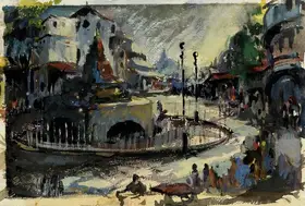 Gade, H.A. (Artist). The Fountain at Jabalpur, n.d. | Painting